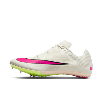 Sprint spikes are designed to keep you running on your toes for fast races. The Nike Rival Sprint, pictured here, is a sprint spike.